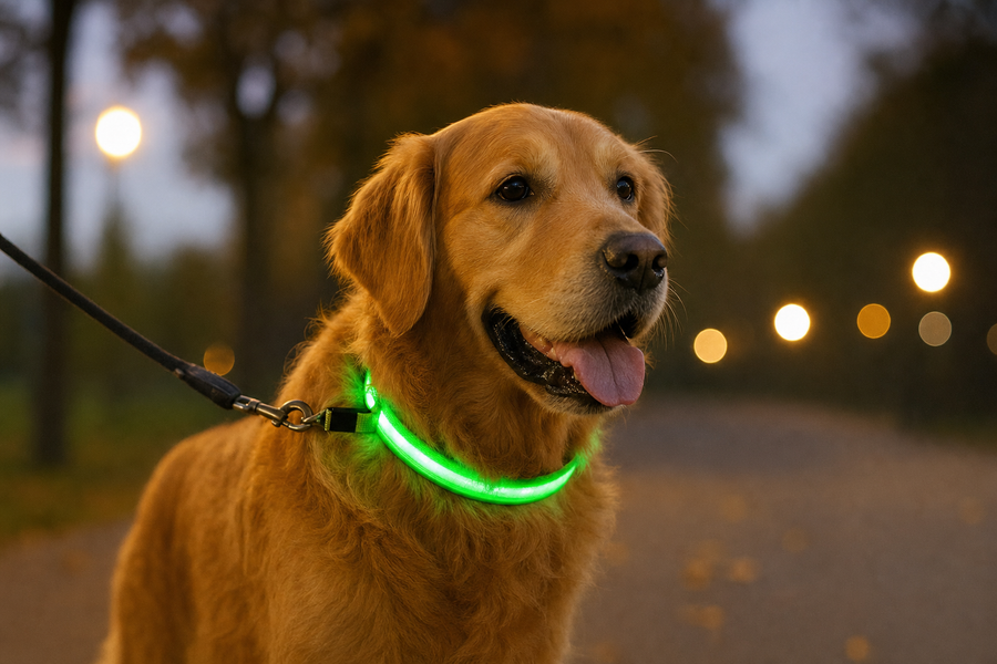 BrightPaws LED Safety Collar for Dogs — lifestyle photo