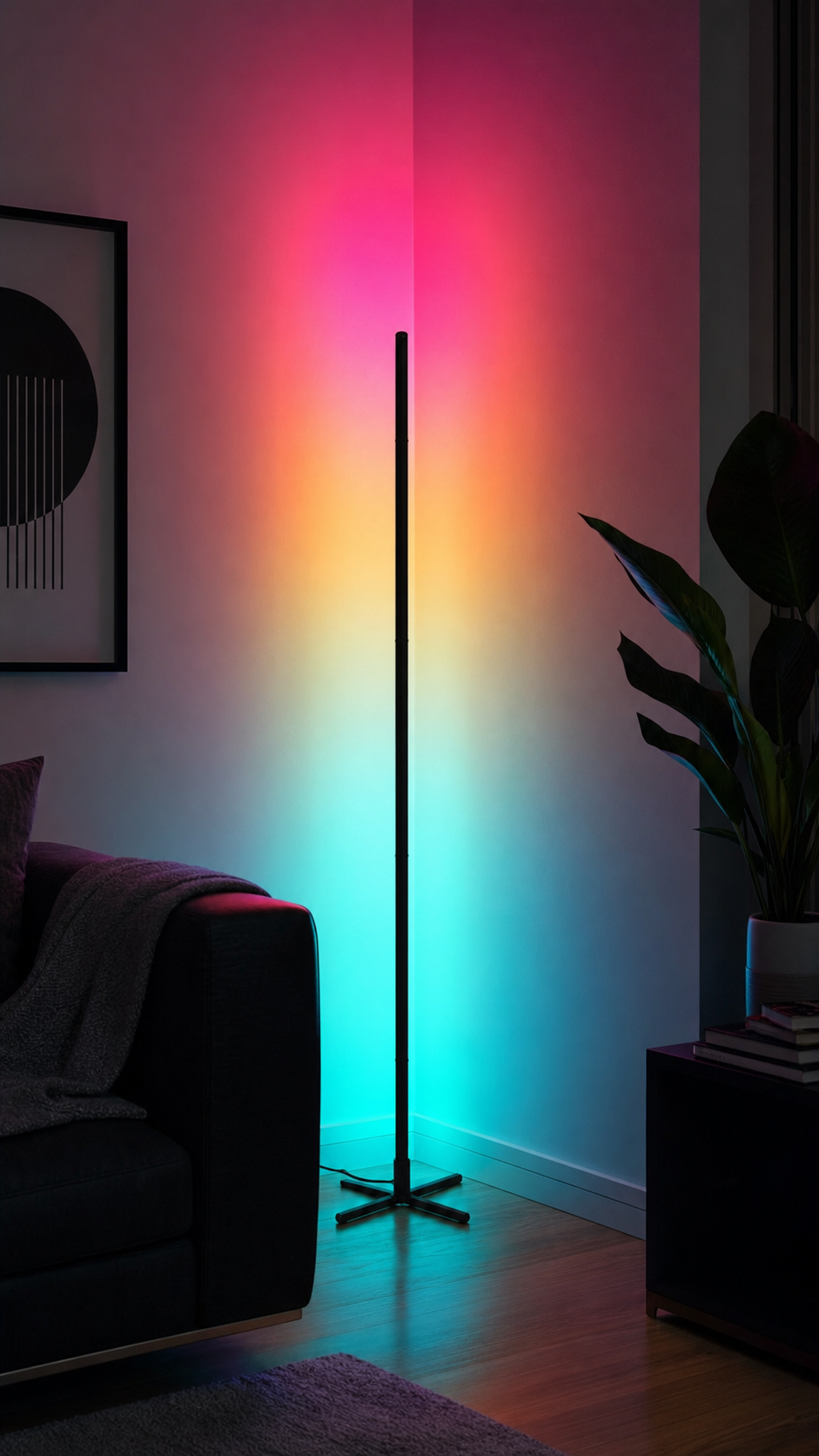 Aurora RGBIC Smart Corner Floor Lamp — lifestyle photo